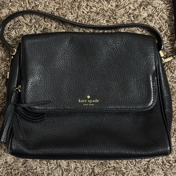 Kate Spade Black Soft Leather Crossbody Bag - Picture 2 of 9